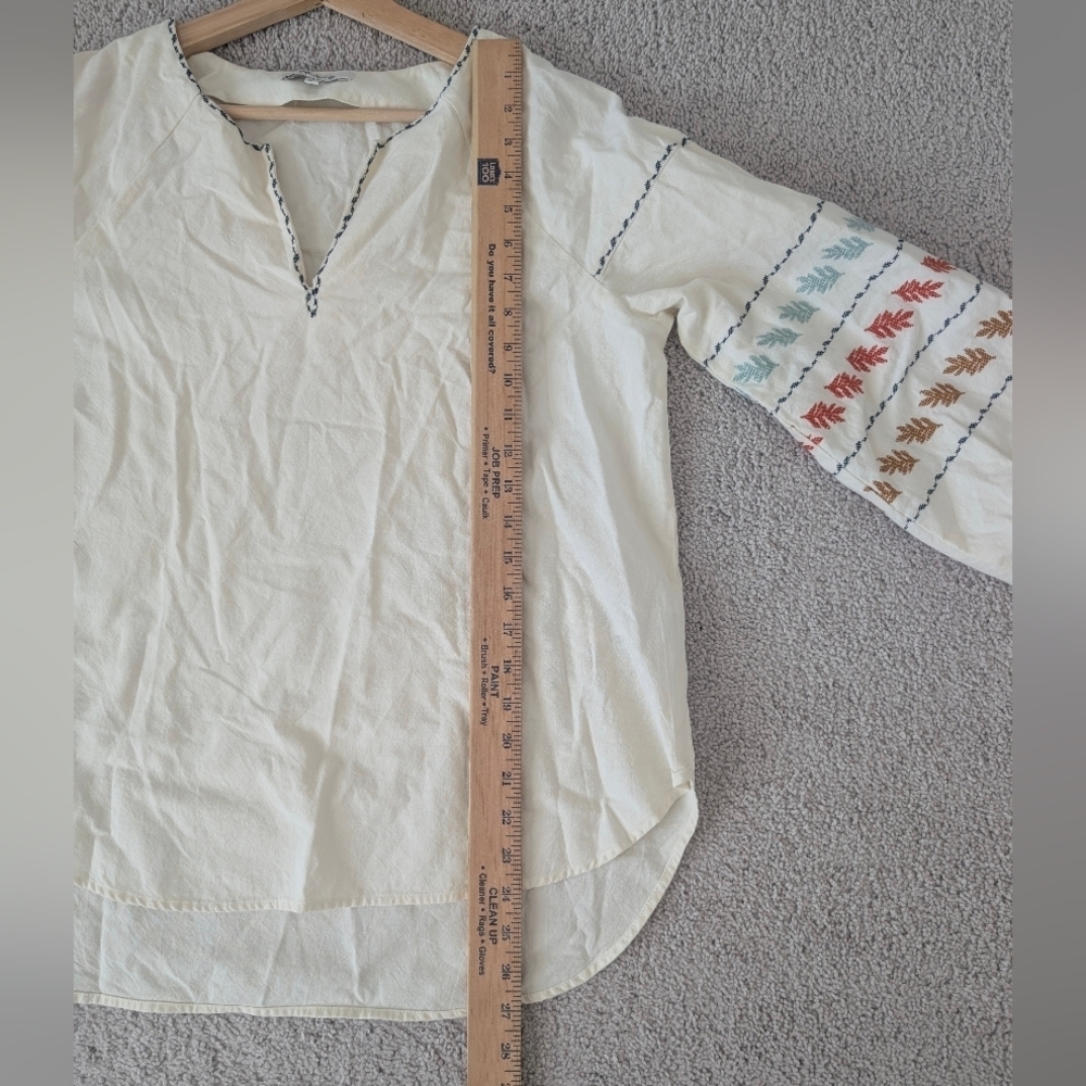 Madewell Womens Shirt Small Ivory Peasant Cottage Embroidered Fall Thanksgiving - Picture 9 of 9